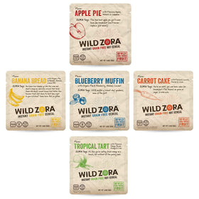 Wild Zora instant grain-free hot cereal variety pack for quick mornings.