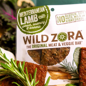 Wild Zora lamb bars sliced portion ready for snack.