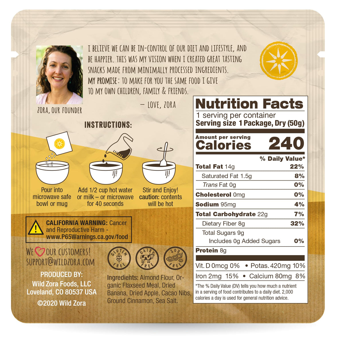 Wild Zora pantry-friendly cereal with long shelf life for easy breakfasts.