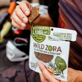 Wild Zora pantry storage of lamb bars, convenient protein.