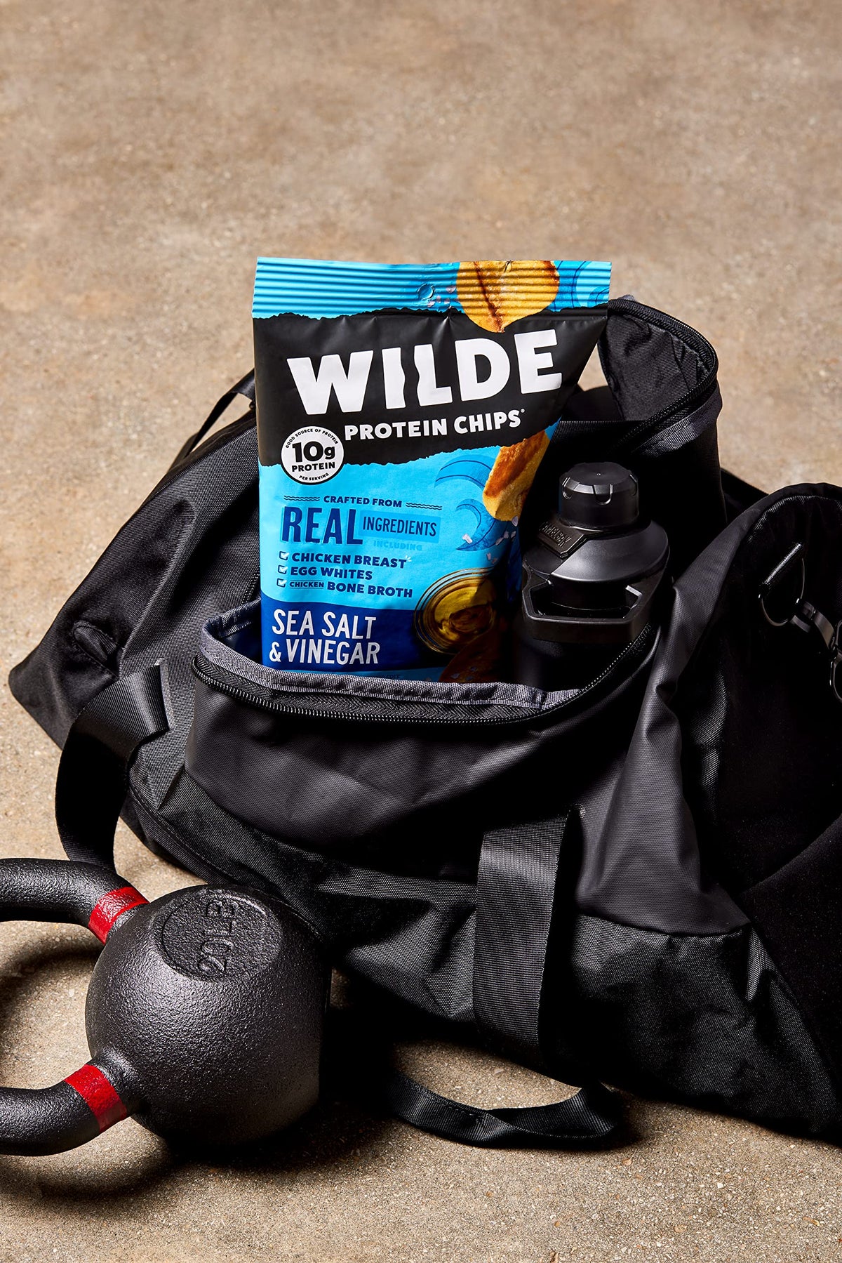 Wilde Chips sea salt and vinegar ingredient list image showcasing cassava flour and coconut nectar.