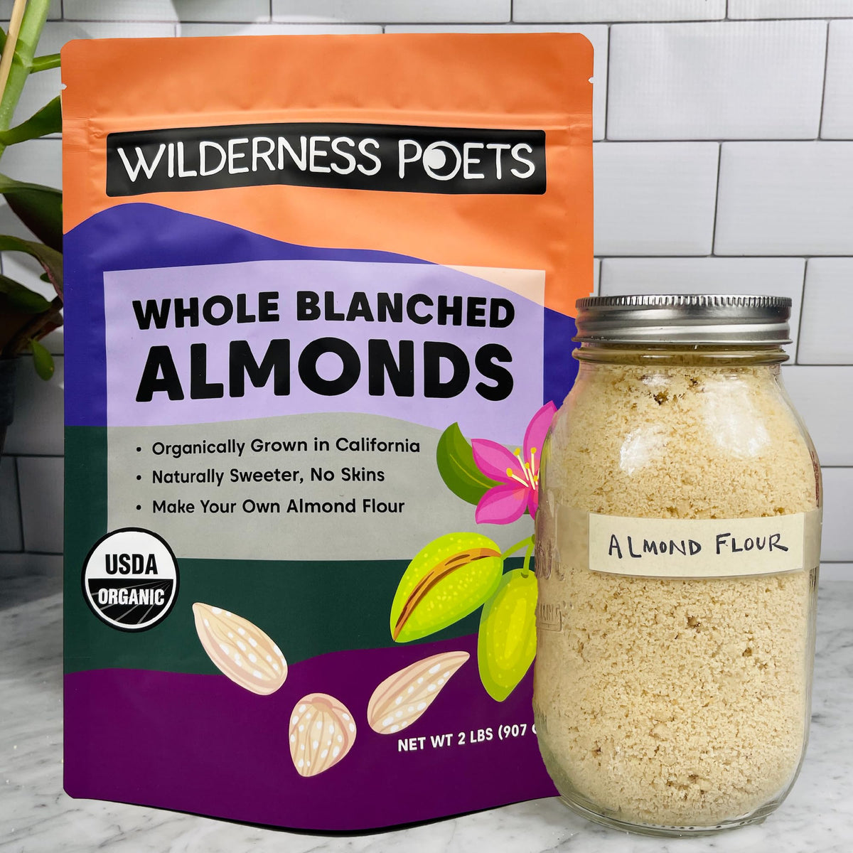Wilderness Poets almonds unsalted, vegan-friendly snack for balanced energy.