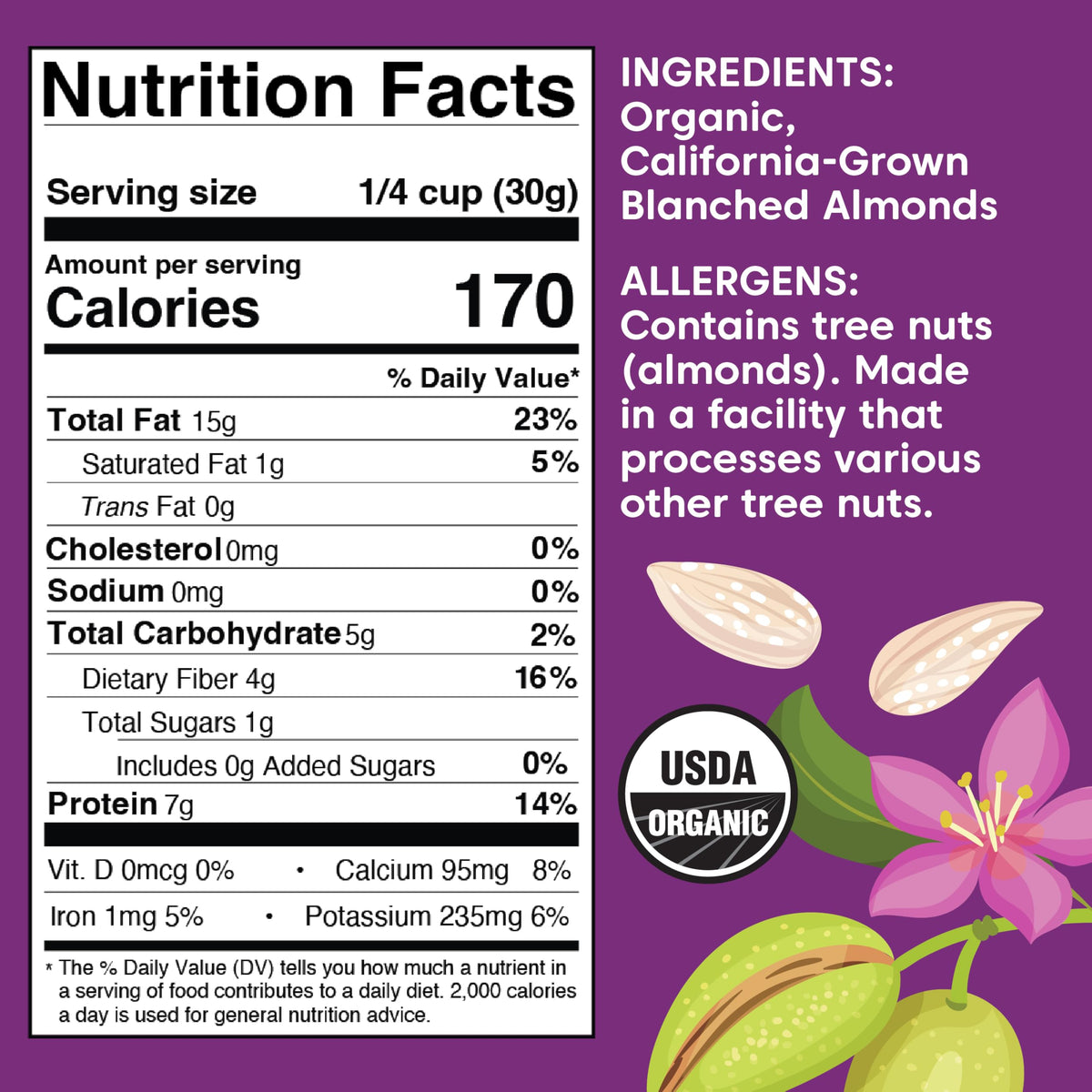 Wilderness Poets blanched almonds closeup no skins, smooth texture for almond flour prep.
