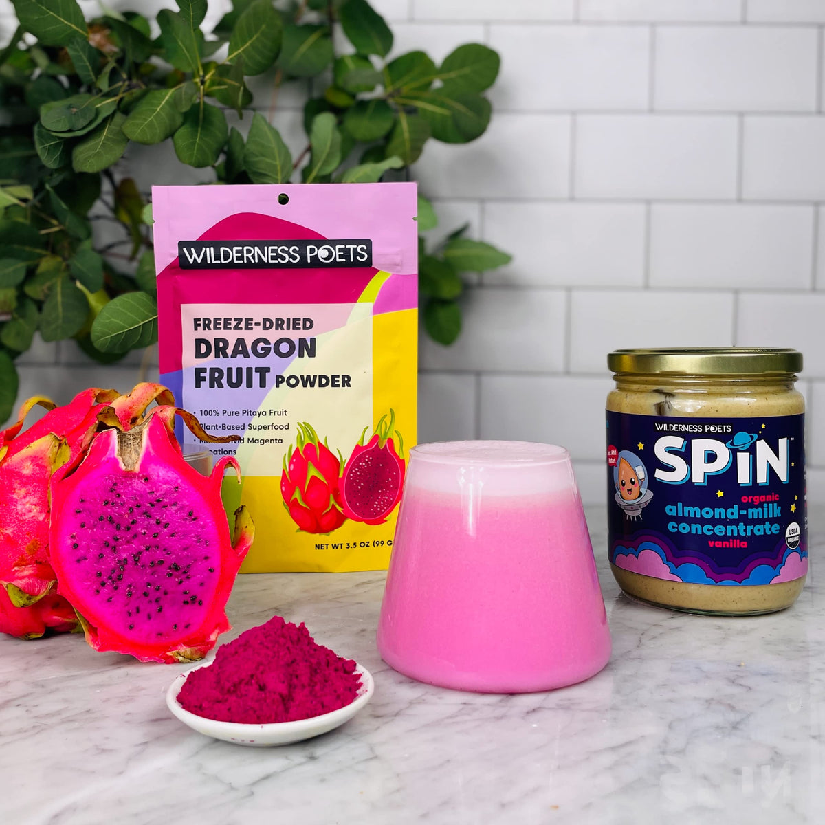 Wilderness Poets Dragon Fruit Powder granola topping adds color
