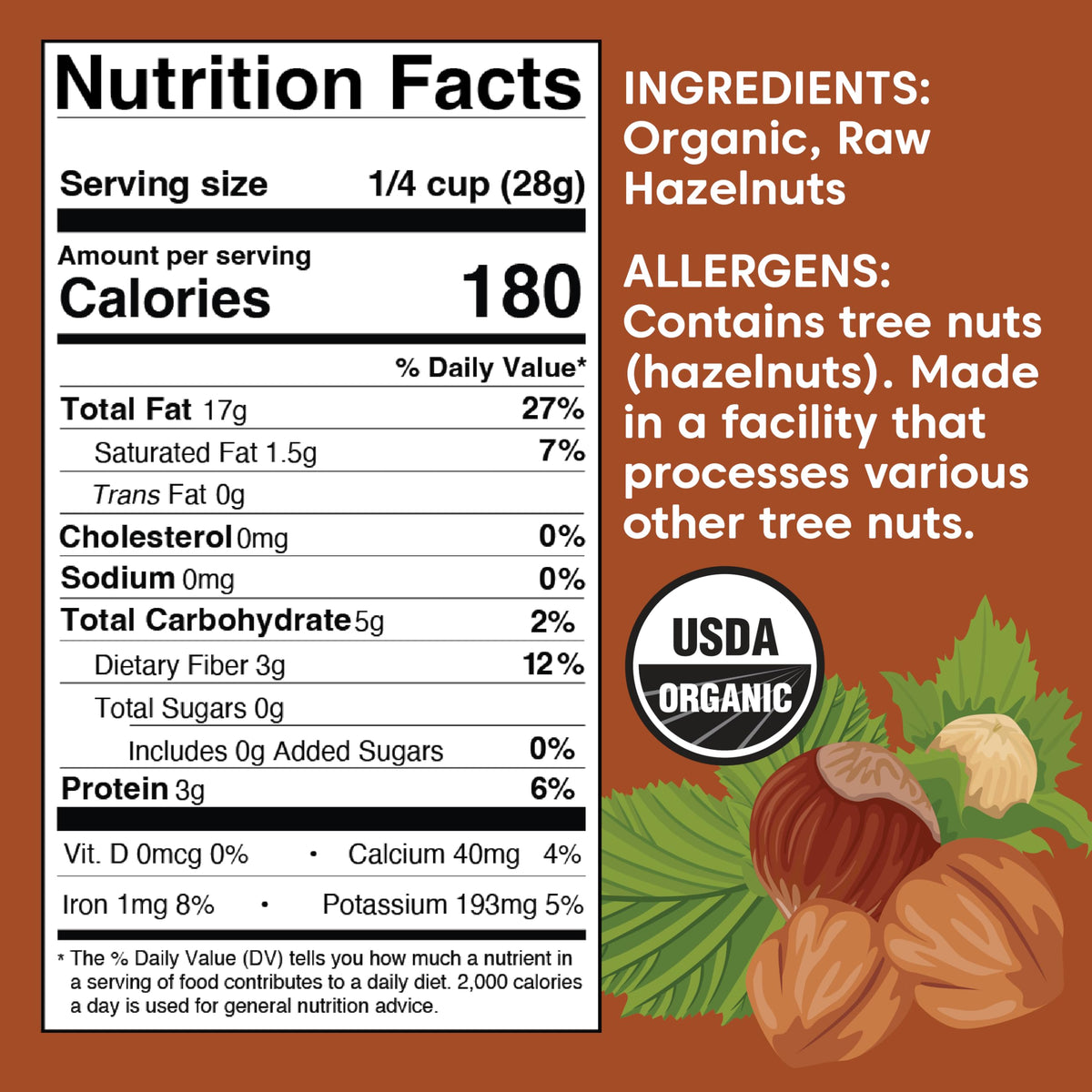 Wilderness Poets hazelnuts raw whole nuts with skins, perfect for trail mixes