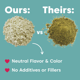 Wilderness Poets hemp protein powder pouring into glass for creamy plant milk
