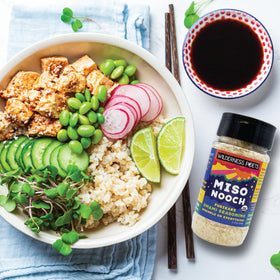 Wilderness Poets Miso Nooch shaker-cap for easy, controlled seasoning.