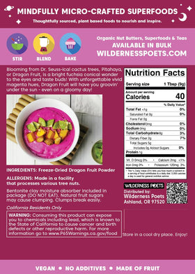 Wilderness Poets Pink Pitaya Powder in a bowl for bright breakfast color