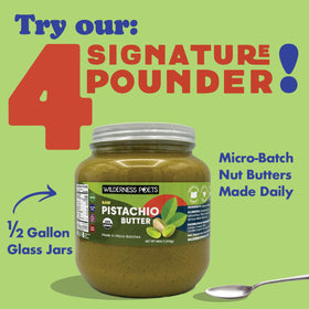 Wilderness Poets Pistachio Butter in a Mediterranean-inspired cooking setup.
