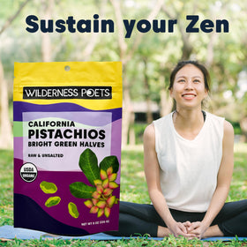 Wilderness Poets pistachios baklava topping, crunchy texture and natural nuttiness.