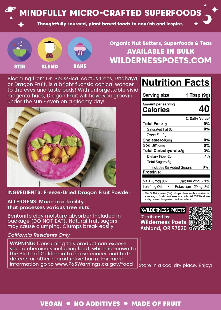 Wilderness Poets Pitaya Powder blends into a smoothie for tropical flavor