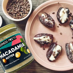 Wilderness Poets Raw Macadamia Butter 100 percent nut ingredient.