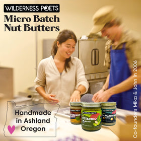 Wilderness Poets raw macadamia nuts close-up highlights pure ingredients for clean snacking.