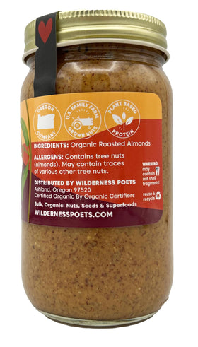 Wilderness Poets Roasted Almond Butter in a bowl highlights creamy texture for dipping.