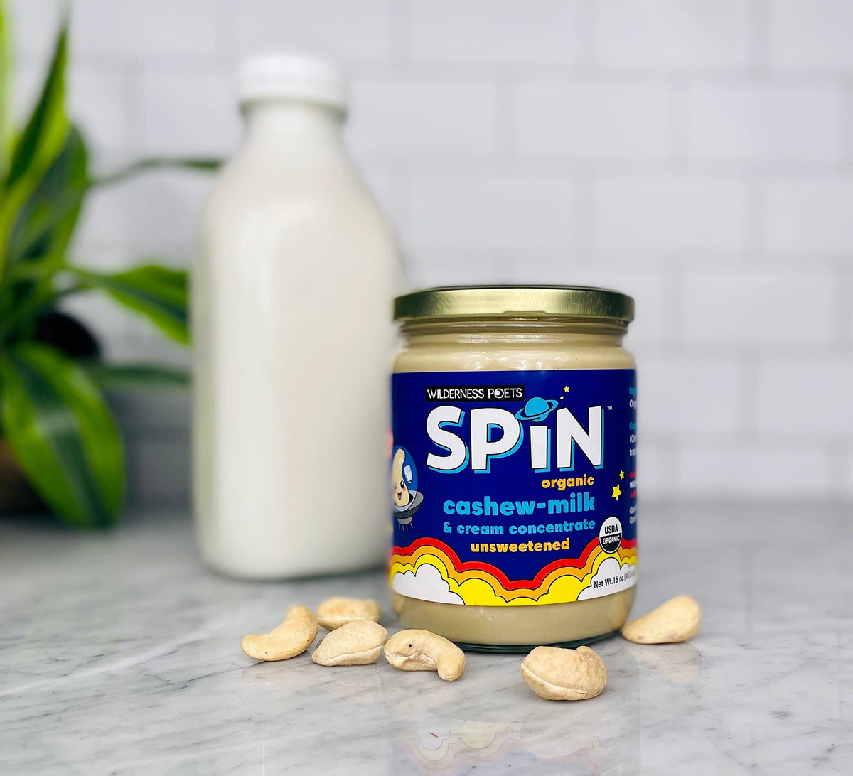 Wilderness Poets SPiN 16 oz jar label highlighting unsweetened concentrate