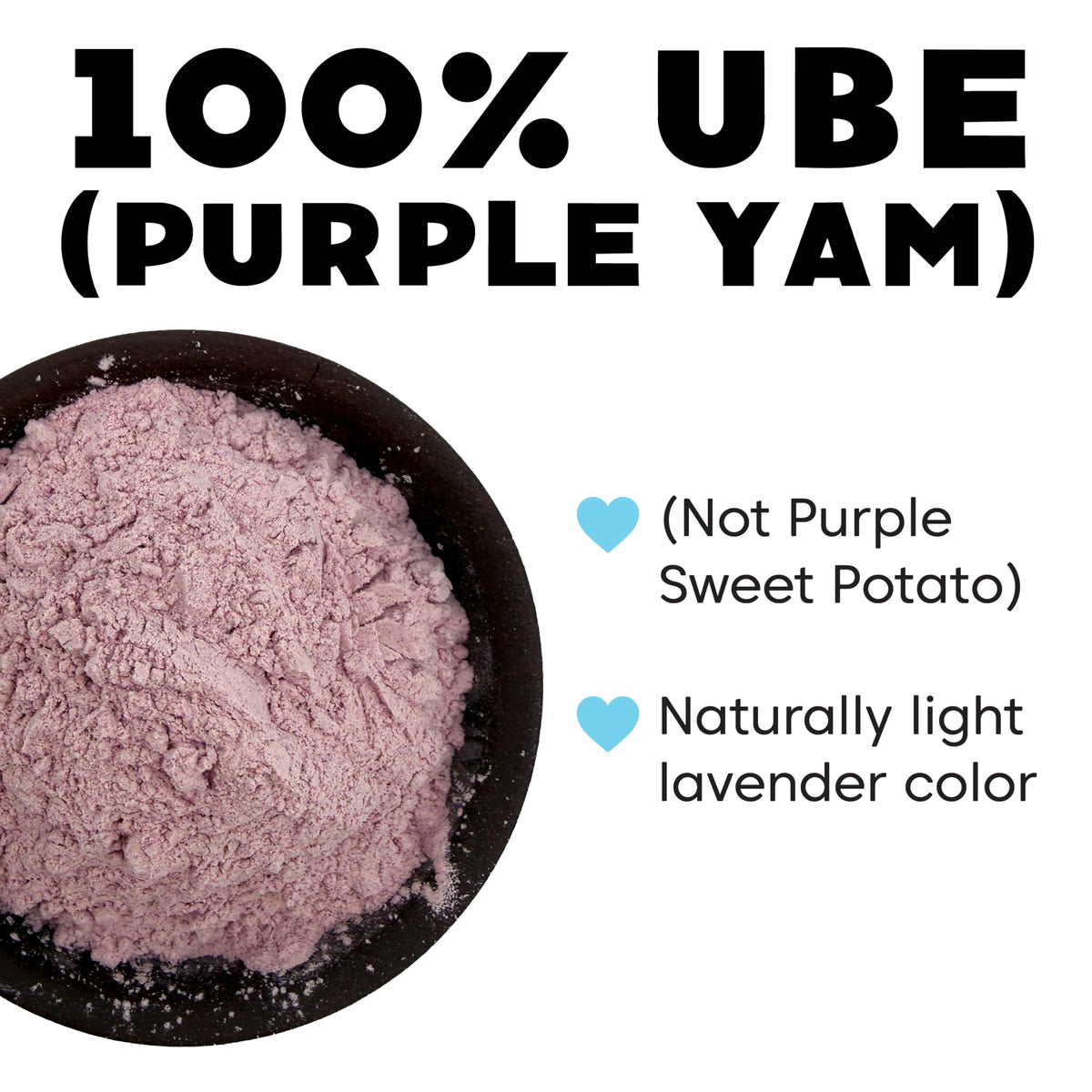 Wilderness Poets Ube Powder bowl with pour demonstrates natural color for beverages.