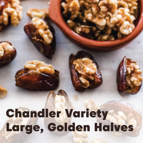 Wilderness Poets golden blonde halves displayed, perfect for vibrant salads and toppings.