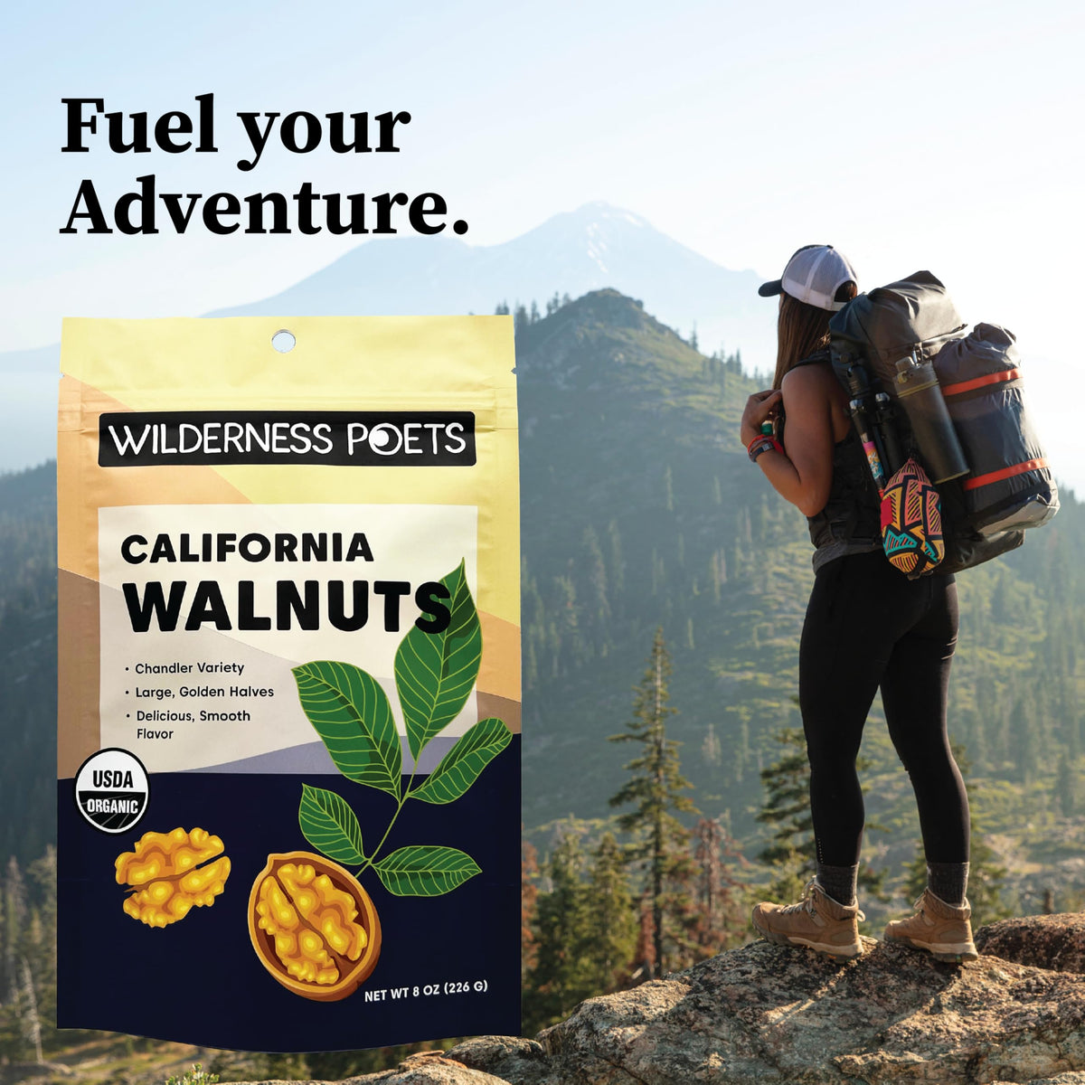 Wilderness Poets walnuts as salad toppings enhance flavor and texture.