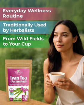 Wildfield Herbs 40 bags package, convenient daily tea prep.