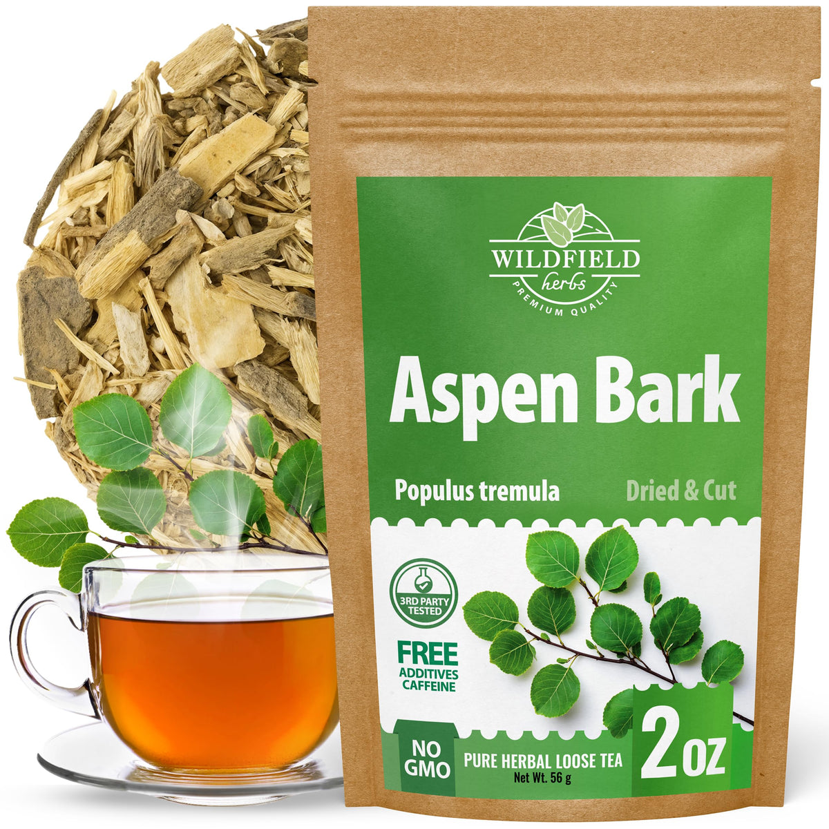 Wildfield Herbs Aspen Bark Tea packaging ready for display and gifting.