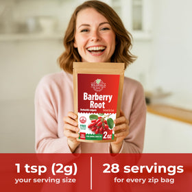 Wildfield Herbs Barberry Root Tea store display communicates premium presentation