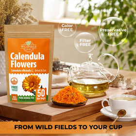 WildField Herbs calendula origin Europe label highlights quality sourcing
