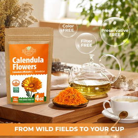 Wildfield Herbs Calendula Tea aroma rich petals invite a fragrant infusion.