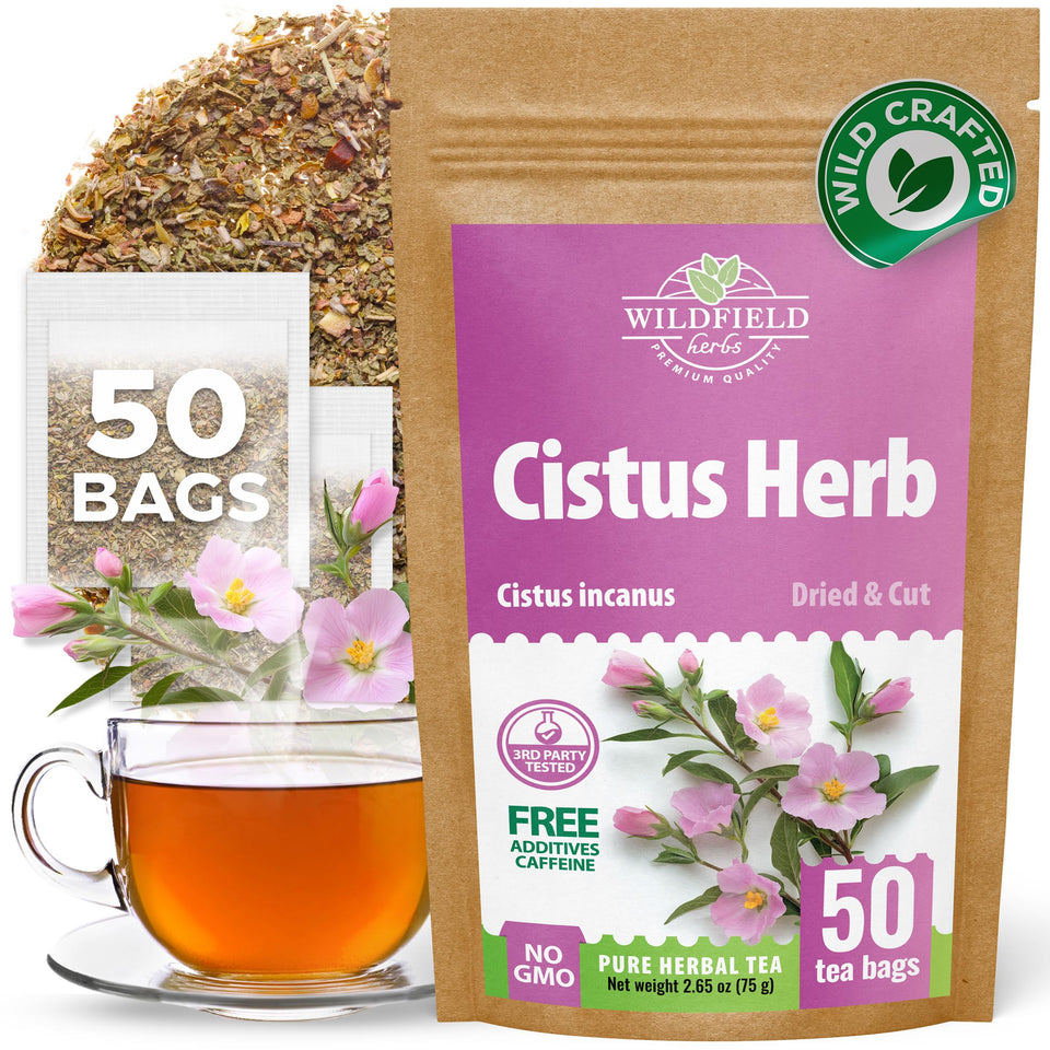 Wildfield Herbs Cistus Tea 50-bag pack for daily aromatic infusion
