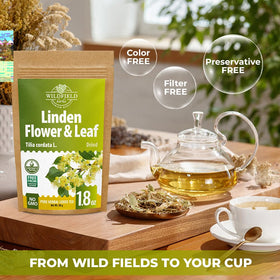 Wildfield Herbs European origin Linden tea evokes countryside flavor