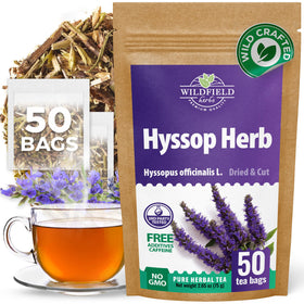 Wildfield Herbs hyssop tea bags box for cozy evenings and rituals