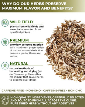 Packaging of Wildfield Herbs Icelandic Moss tea showing freshness.