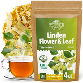 Wildfield Herbs Linden Tea box front — premium packaging preserves aroma.
