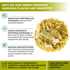 Wildfield Herbs Linden Tea loose leaf close — shows whole leaf quality and aroma.
