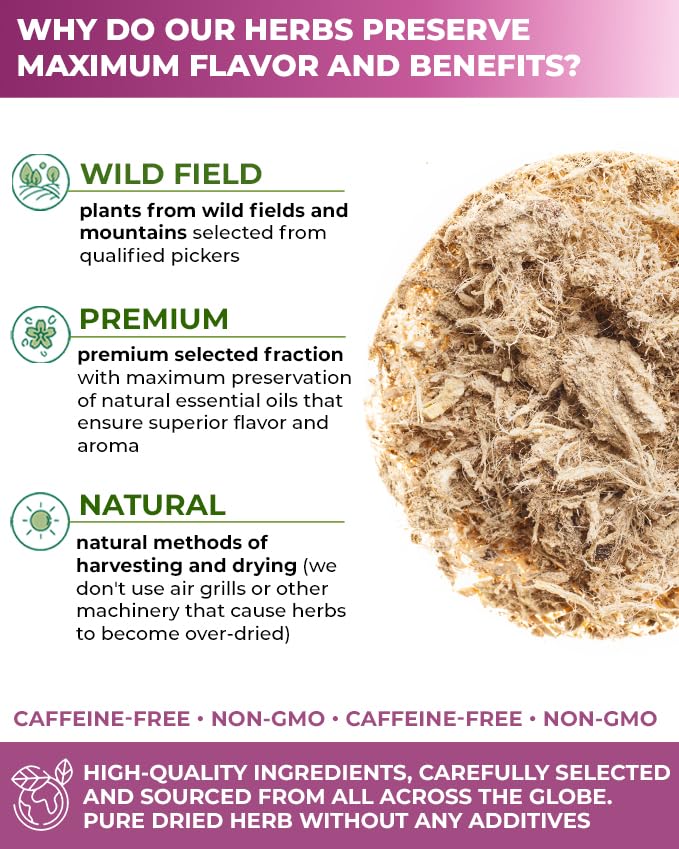 Wildfield Herbs marshmallow root tea cut and sifted for rich infusion.