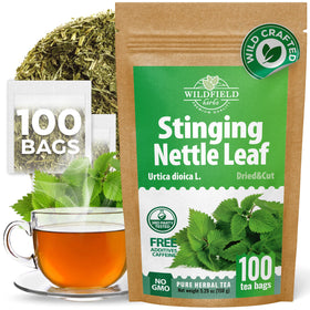 Wildfield Herbs Nettle Leaf Tea box front shows premium packaging and aroma.