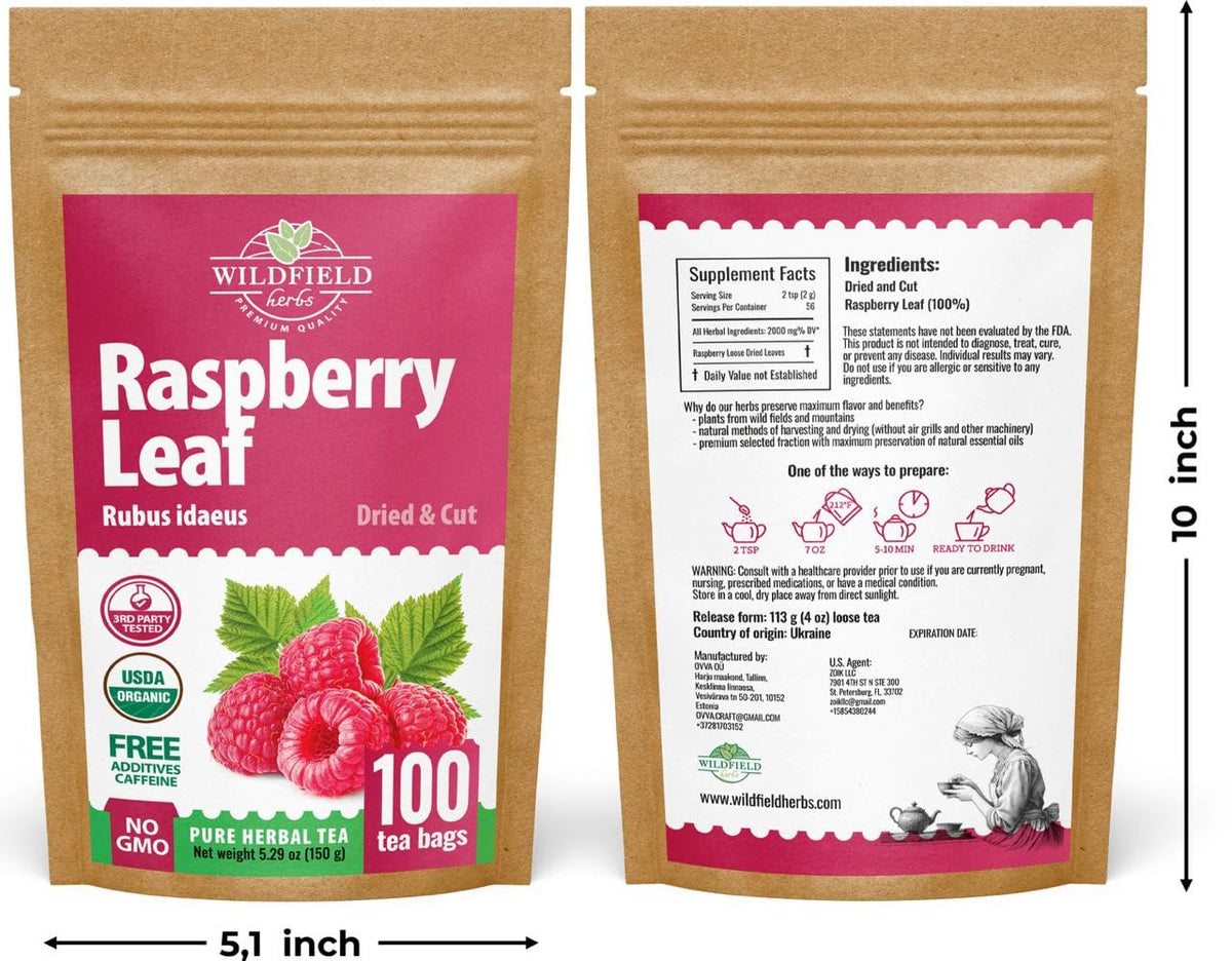 Wildfield Herbs Raspberry Leaf Tea aroma highlights herbal fragrance while brewing.