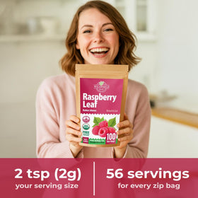 Wildfield Herbs Raspberry Leaf Tea brand label signals quality.