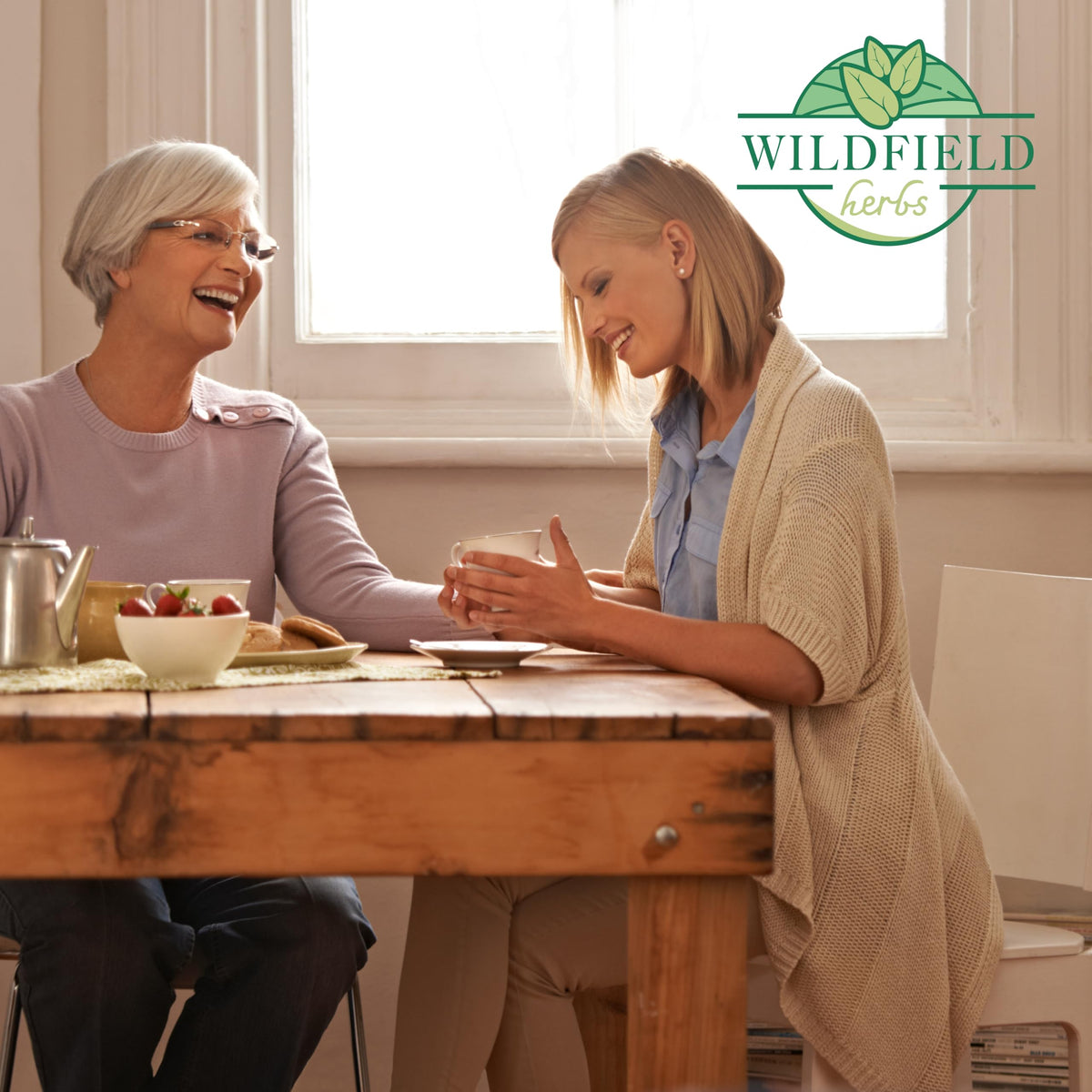 Wildfield Herbs Red Clover tea teapot steep image, rich color signaling full-bodied infusion.