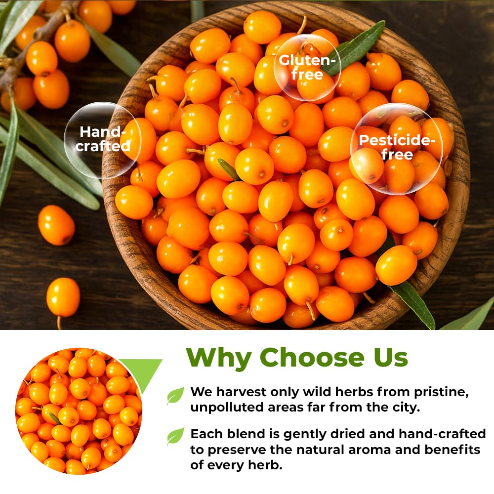 WILDFIELD HERBS Sea Buckthorn Berries sealed packaging keeps aroma intact.