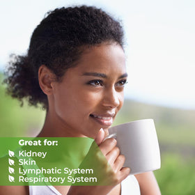 Wildfield Herbs tea cup with plantain, warming aroma and soothing moments.
