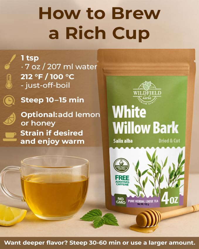 WILDFIELD HERBS white willow bark tea gift-ready packaging for easy gifting