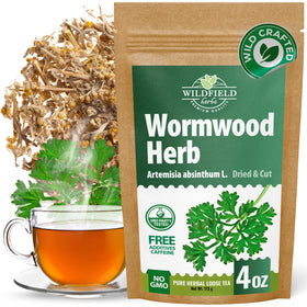 Wildfield Herbs Wormwood Tea packaging boxed for easy storage and aroma.