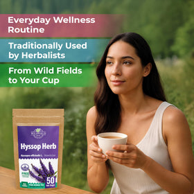 Wildfield Hyssop tea bags open packaging reveals convenient premium aromatics