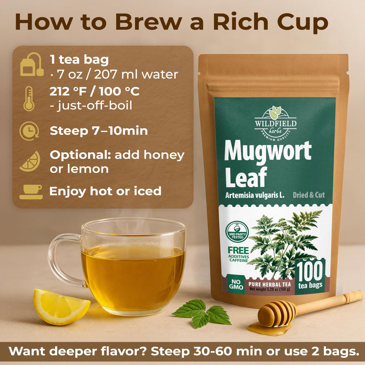 European origin of Wildfield mugwort used in this tea