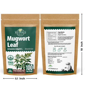 Sealed packaging preserves Wildfield mugwort tea bags freshness