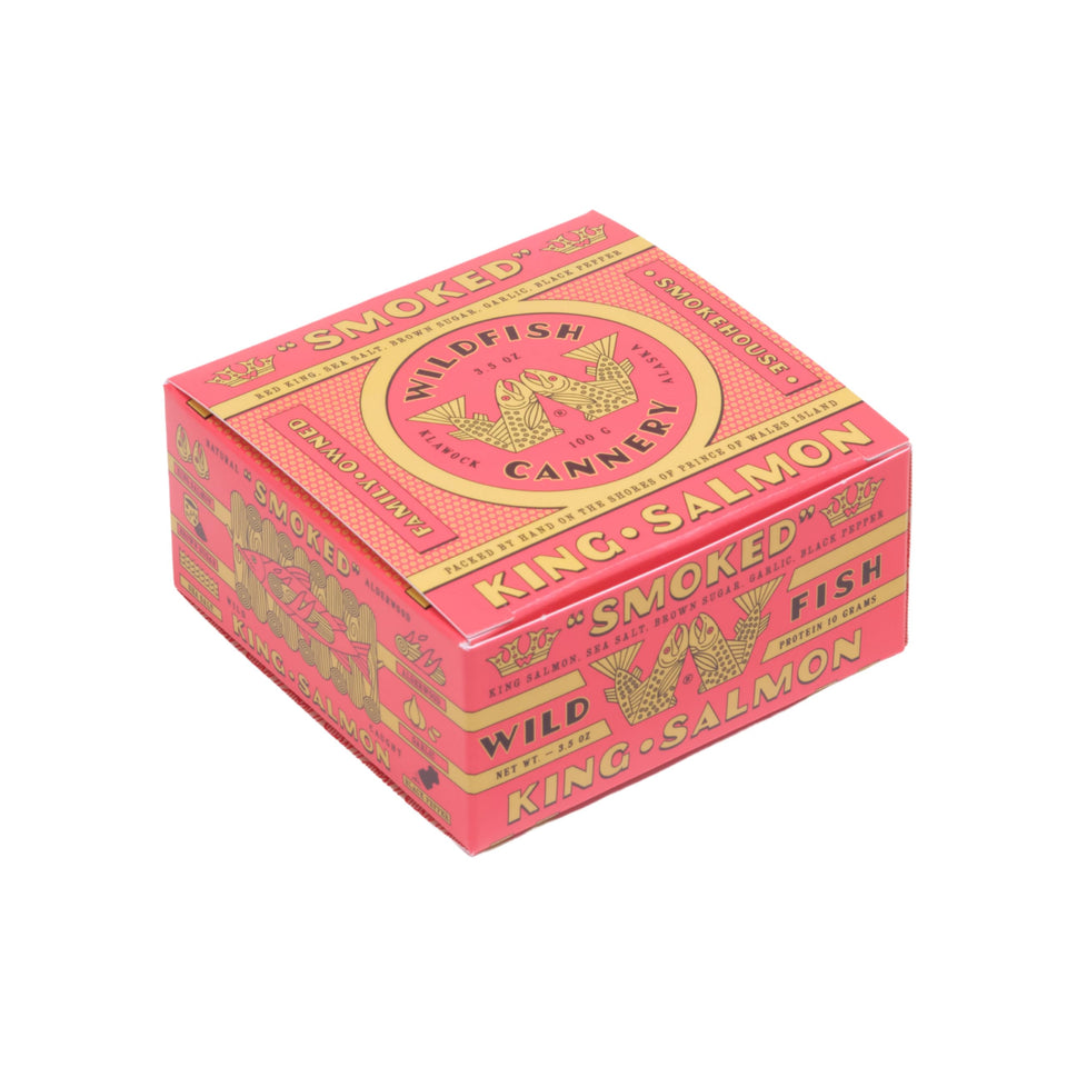 Wildfish Cannery smoked king salmon can, ready-to-eat protein for snacks or meals