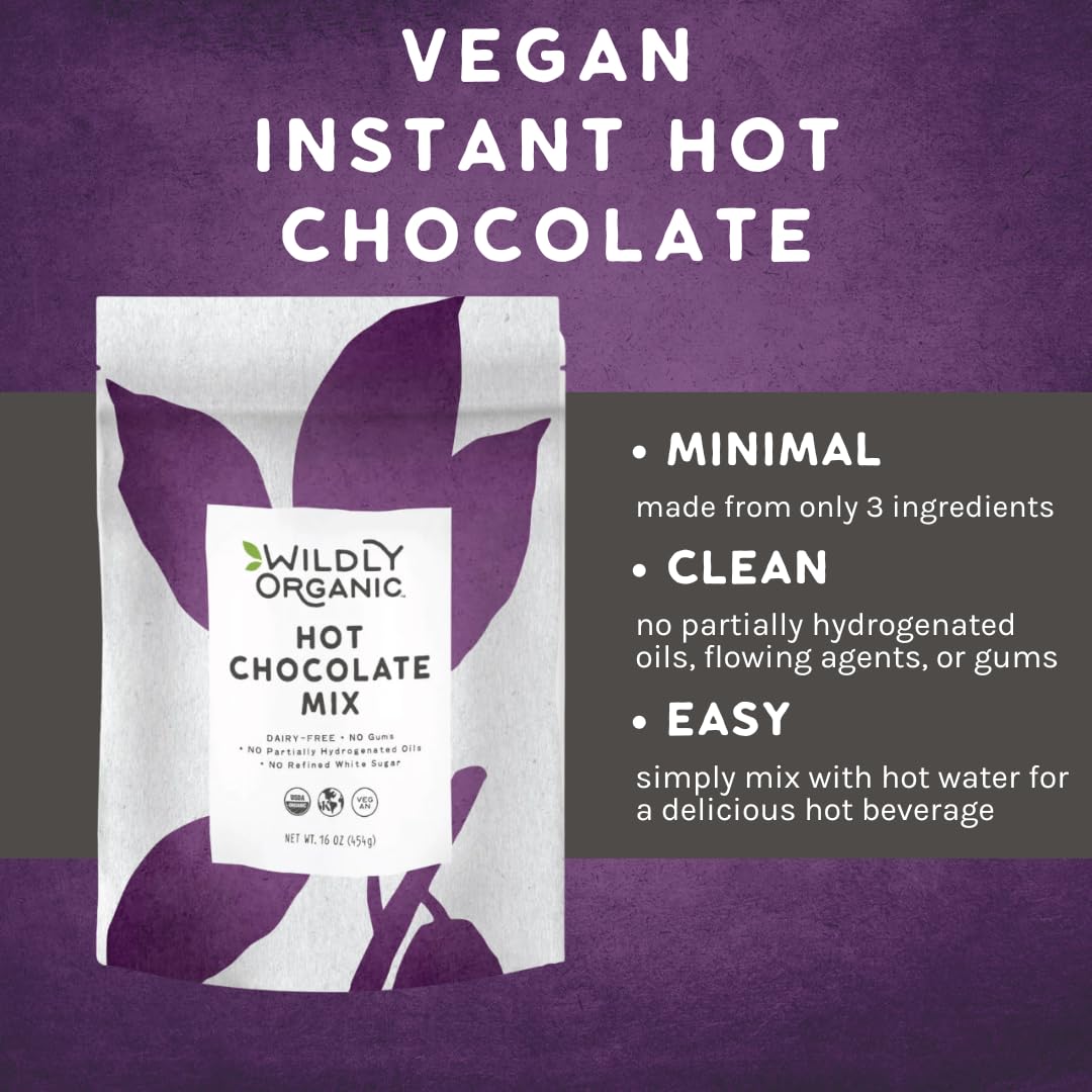 Wildly Organic cacao powder close-up with rich aroma for cozy cups.