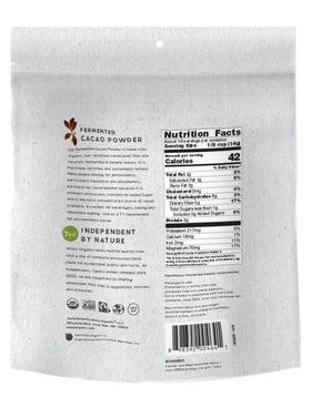 Wildly Organic cacao powder in a baking dish emphasizes non-alkalized flavor for recipes