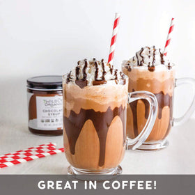 Glazed pastries or pretzels with Wildly Organic Chocolate Syrup as a glaze.