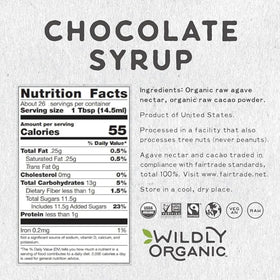 Wildly Organic Chocolate Syrup poured into a glass for decadent drinks.